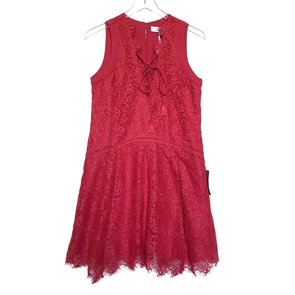 Adelyn Rae Coral Pink Lace Dress